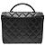 Borsa Chanel Matelassé nera in pelle di vitello granulata oro Nero - vista 2
