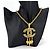 Collana con pendente Chanel Vintage Gold D'oro - vista 3