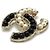 Broche de mujer Chanel en negro, dorado y blanco - vista 3