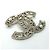Spilla in argento Chanel con perla finta e strass - vista 3