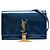Portafoglio con catena e nappa Kate Monogram Blue Glitter Patent Saint Laurent