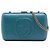 Clutch Soho con catena in pelle di vitello blu Gucci