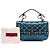 Borsa Valentino Blue Small Metallic Lambskin Rockstud Spike - vista 7