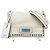 Pochette con patta Etiquette in pelle di vitello glacé bianco Prada Crudo