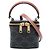 Céline Celine Vanity Case Mini Triomphe in tela rivestita marrone Marrone scuro