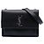 Bolso bandolera Monogram Sunset en piel de becerro de grano medio negro Saint Laurent