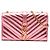 Saint Laurent Pink Small Chevron Metallic Calfskin Monogram Envelope Bag