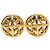 Orecchini a clip rotondi Chanel Gold CC placcati oro D'oro