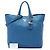 Tote Aperto Convertibile Prada Blue Vitello Daino - vista 7