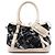 Borsa satchel Burberry Gray Floral Beat Check Nylon e vernice Marrone Grigio antracite