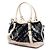 Borsa satchel Burberry Gray Floral Beat Check Nylon e vernice Marrone Grigio antracite - vista 2
