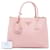 Prada Borsa Double Saffiano Cuir Rosa Medium - vista 7