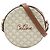 Céline Celine Weiße Triomphe beschichtete Canvas Bestickte Rundtasche mit Gurt