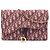 Dior Saddle Wallet On Chain aus rotem Oblique Canvas Bordeaux