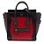 Céline Borsa Celine Red Nano Tricolor Leather Luggage Tote