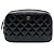 Pochette cosmetici Chanel Black CC trapuntata in vernice Nero