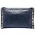 Clutch in pelle blu con borchie Miu Miu Blu navy