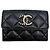 Portafoglio Chanel nero con strass e perle a tre pieghe