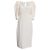 Vestido midi de mangas bufantes Khaite em viscose branca Branco Cru
