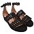 Sandali bassi open toe in scamosciato nero con taglio laser Alaïa - vista 4