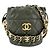 Borsa a tracolla Chanel in pelle di vitello granulata kaki Cachi