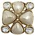 Spilla Chanel oro con perle finte e strass D'oro