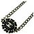 Collana Chanel in pelle nera placcata oro Nero