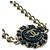 Collana Chanel in pelle nera placcata oro Nero - vista 3