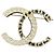 Spilla Chanel CC Logo Cristalli e Pelle Nero Gold hardware
