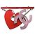 Spilla Chanel Heart Swing Rosa Rosso