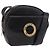 Céline CELINE Circle Schultertasche Leder Schwarz Gold Auth 189175 Golden