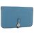 Hermès Portafoglio HERMES Dogon GM in pelle Togo Blu Argento Auth 190177M