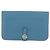 Hermès Portafoglio HERMES Dogon GM in pelle Togo Blu Argento Auth 190177M - vista 13