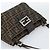 FENDI Zucca Canvas Mamma Baguette Tote Bag Black Brown Auth 189846A Marrone Nero - vista 6