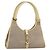 Bolso de Hombro GUCCI Lona y Cuero Beige Oro 002 1067 Auth 188585A Dorado