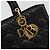 Borsa Christian Dior Lady Dior Canage in pelle di agnello nera e oro Auth bs35805V Nero D'oro - vista 14