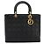 Borsa Christian Dior Lady Dior Canage in pelle di agnello nera e oro Auth bs35805V Nero D'oro - vista 2