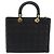 Borsa Christian Dior Lady Dior Canage in pelle di agnello nera e oro Auth bs35805V Nero D'oro - vista 3
