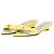 Sandálias de salto plataforma Miu Miu 2000s Bow Wedge Mule Heels Amarelo