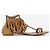 Sandali gladiatore con frange e borchie in scamosciato Saint Laurent anni 2010 Marrone - vista 4