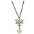 Collana con nastro logo Coco e perle finte CHANEL Argento Crudo