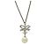 Collana con nastro logo Coco e perle finte CHANEL Argento Crudo - vista 2
