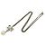 Collana con nastro logo Coco e perle finte CHANEL Argento Crudo - vista 3