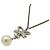 Collana con nastro logo Coco e perle finte CHANEL Argento Crudo - vista 4