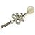 Collana con nastro logo Coco e perle finte CHANEL Argento Crudo - vista 5