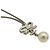 Collana con nastro logo Coco e perle finte CHANEL Argento Crudo - vista 6
