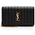 Portefeuille à chaîne Saint Laurent en agneau matelassé avec monogramme Cassandre Noir
