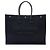 Tote Large Rive Gauche em canvas e couro de bezerro Saint Laurent Preto