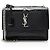 Borsa a tracolla Saint Laurent Sunset Medium in pelle con stampa coccodrillo e monogramma Nero