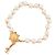 Chanel Faux Pearl Necklace White Golden - view 3